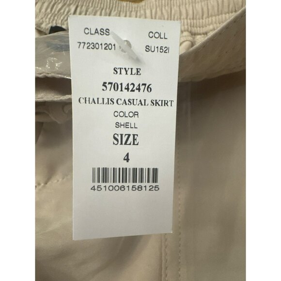 White House Black Market Womens Size 4 Challis Casual Skirt Beige Tan Short NWT - Picture 3 of 6
